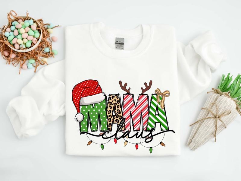 Mama Claus Sweatshirt, Merry Christmas Sweatshirt, Christmas Shirt, Christmas Sweatshirt, Christmas Gift For Mama, Christmas Mama Sweatshirt, Gift for her, Gift for him, Gift for Xmas