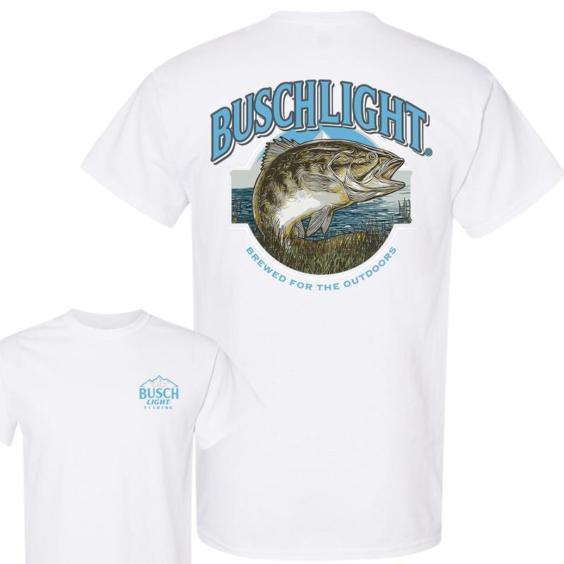 Busch Light - Busch Light Out Fishing T-Shirt, Casual Graphic Round Neck T-shirt for Summer, Fashion Top for Daily Wear,  For Men, For Women