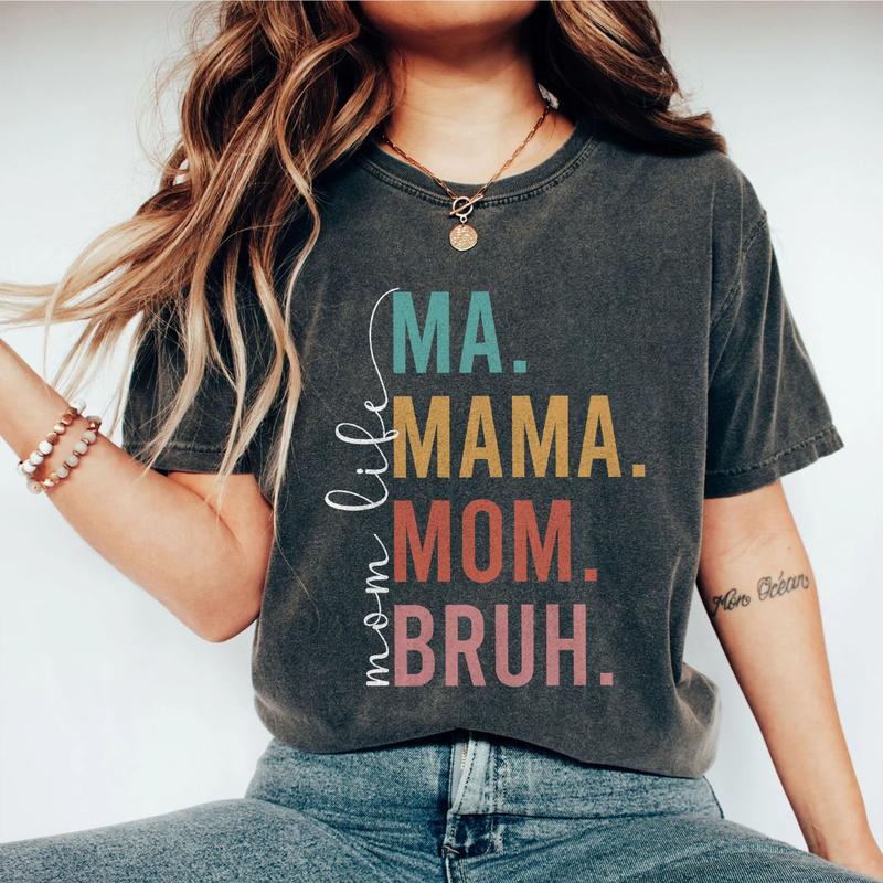 Ma Mama Mom Bruh Shirt, Best Mother's Day Gift, Mom Shirt, Retro Mama Shirt, Gift For Mama T Shirt, Mom Life T Shirt For Women, Best Mom Gift for Her, Mothers Day Gift, Birthday Gifts for Mom, Gift for New Mom, From Daughter Son, Women Top Breathable