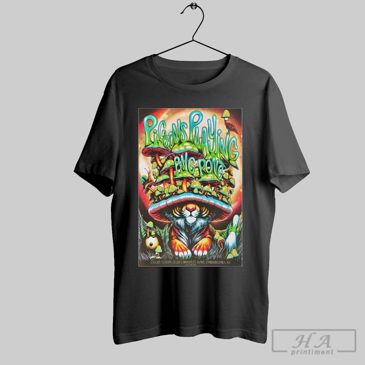 Poster Pigeons Playing Ping Pong Tour Jan 30 31 And Feb 1 2025 Brooklyn Bowl In Philadelphia Pa T Shirt