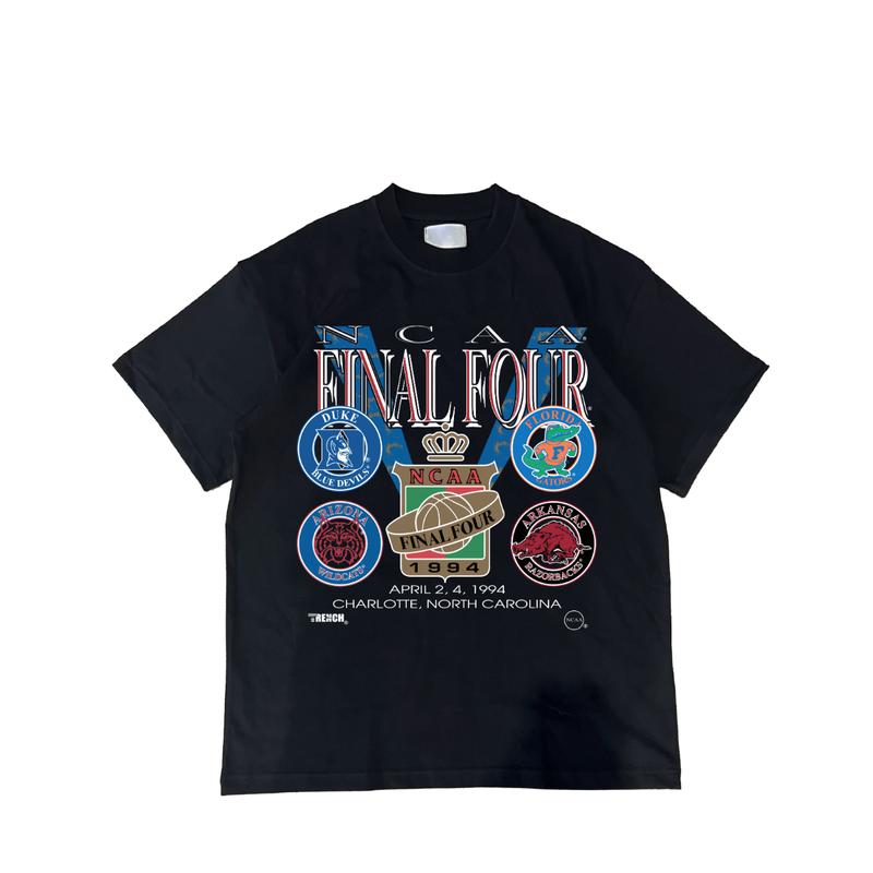 Vintage NCAA Final Four 1994 Duke Florida Gatos Arkansas Arizona T-shirt Top Menswear Fitted Medium Short Sleeve Street Style Tee Underwear Streetwear 90s vintage