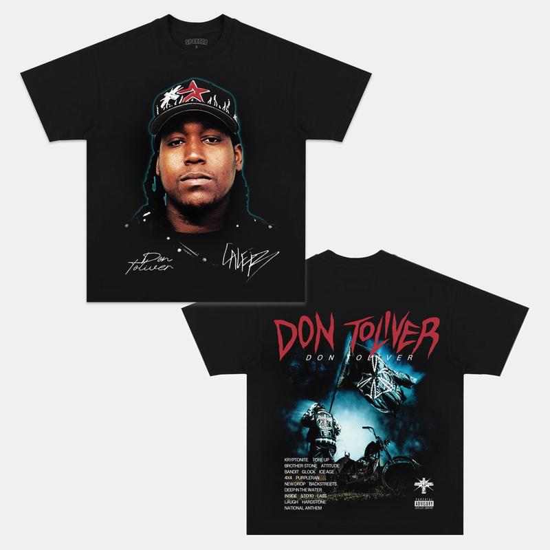 DON TOLIVER Double Printed Short Sleeve Tee Cotton Vintage Shirt To Match Sneaker Hiphop Clothing Rapper Merch Shirt, Hiphop Tour Concert 2024, Gift F