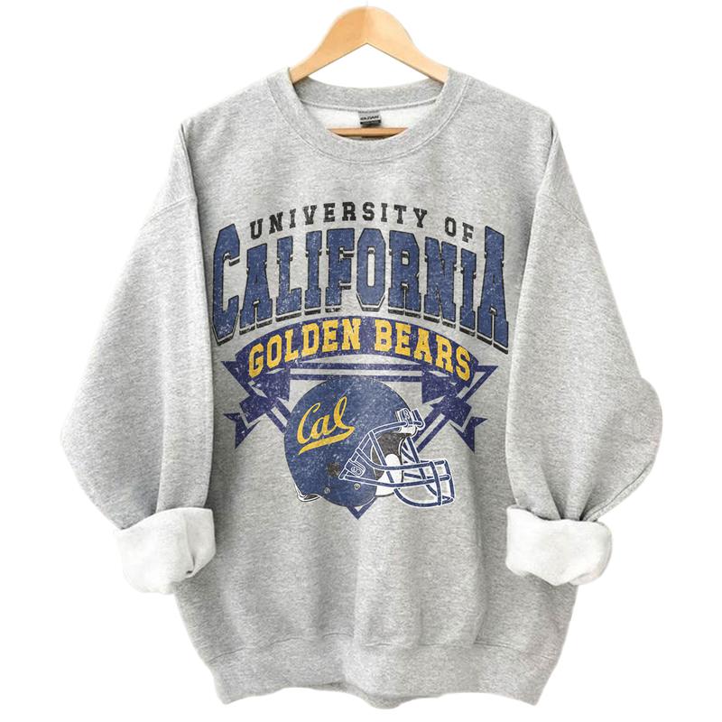 California Golden Bears Vintage NCAA Sweatshirt, Unisex Cal Football Shirt, Classic Sport Hoodie for Football Fans, Cotton Casual Shirt, T-Shirt