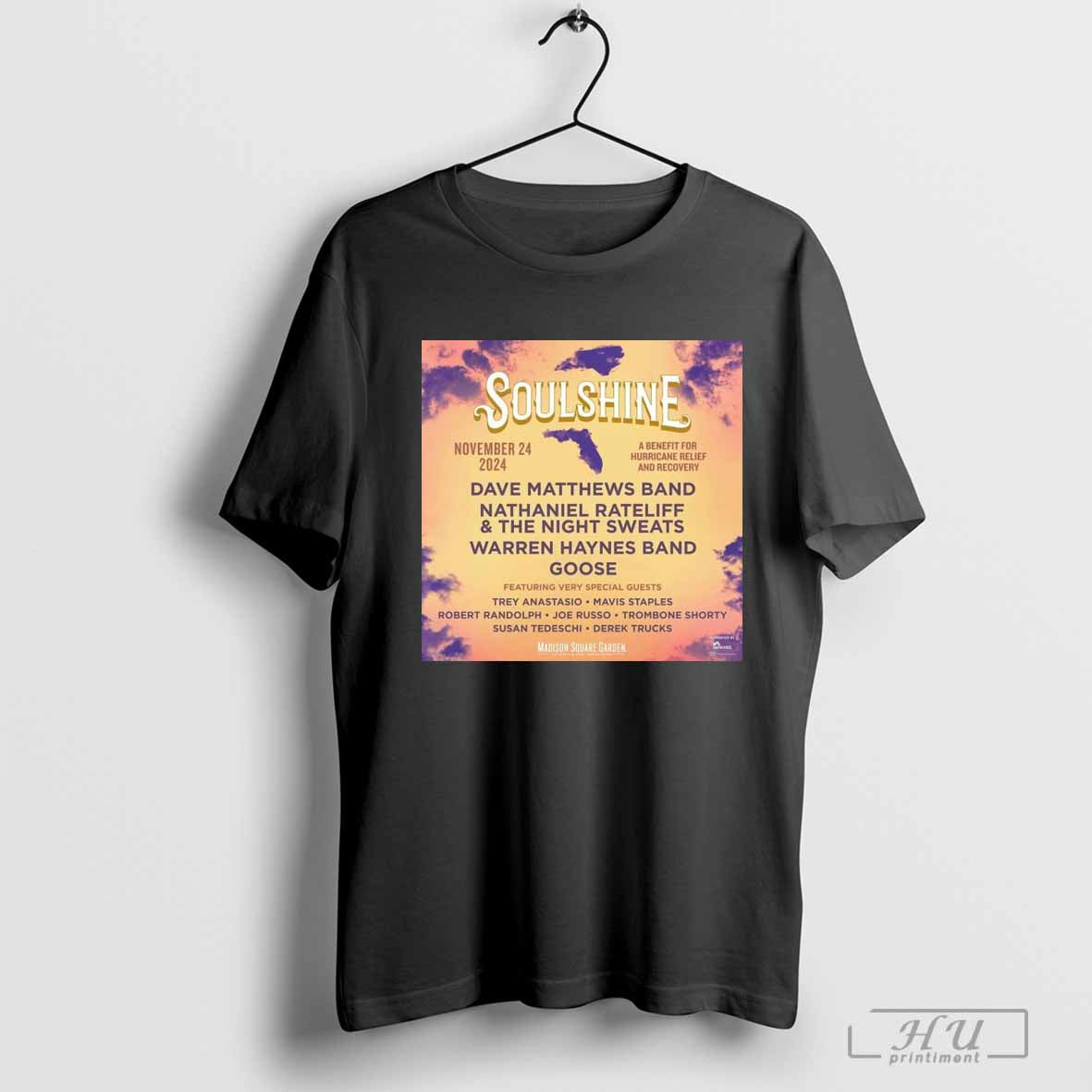 Soulshine Dave Matthews Band Nathaniel Rateliff And The Night Sweats Warren Haynes Band Goose Nov 24 2024 Poster T-shirt