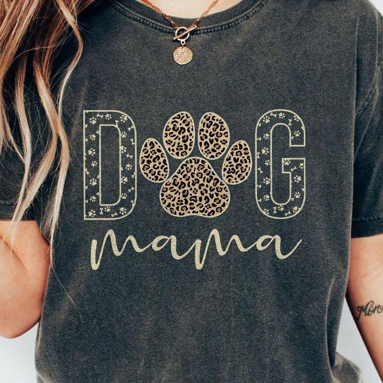 Dog Mama Shirt, Dog Mom Comfort Colors T-Shirt, Dog Mom Leopard Shirt, Dog Mama Tee, Mothers Day Gift For Dog Mom, Dog Lover Gift, Dog Owner Shirt, Do