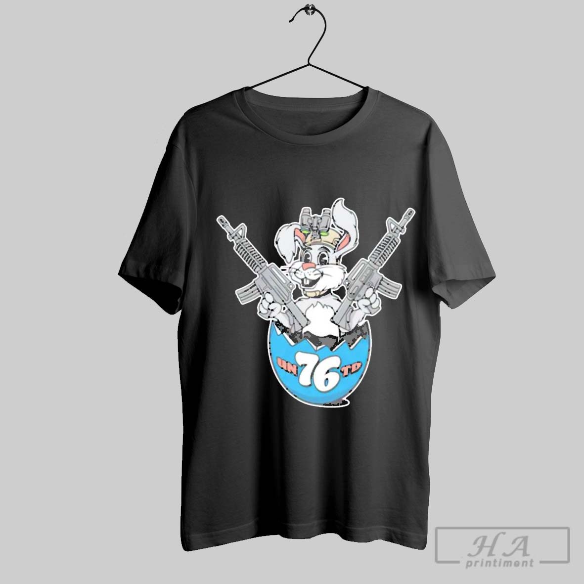 Tactical Bunny With Guns Cartoon Shirt