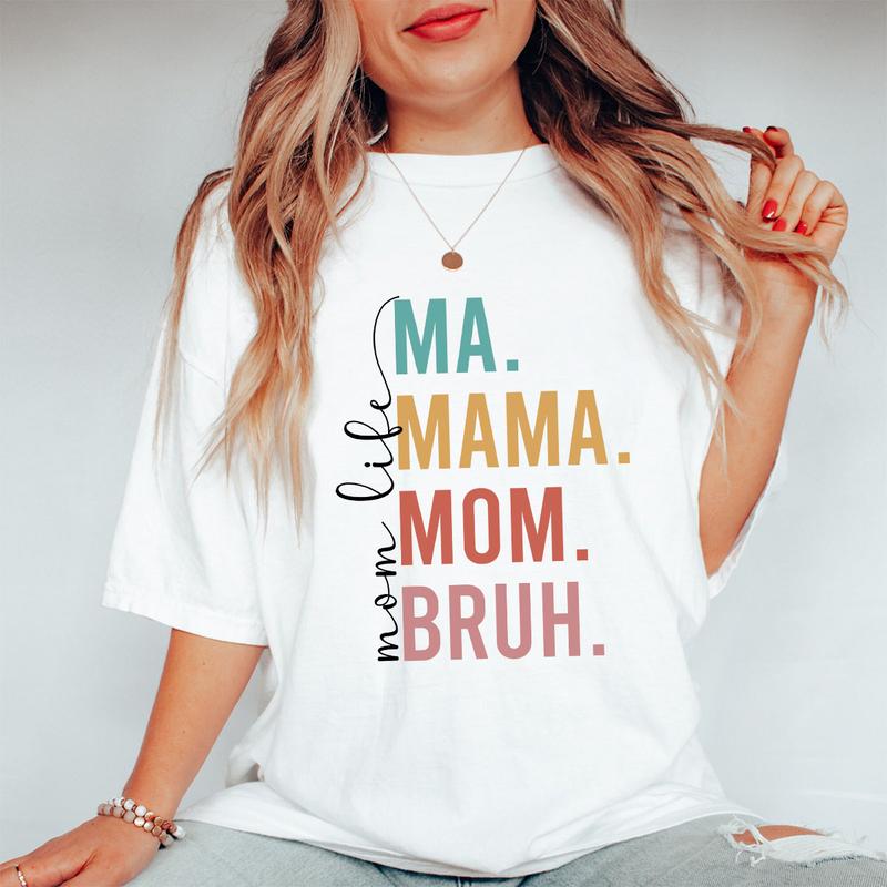 Ma Mama Mom Bruh Shirt, Best Mother's Day Gift, Mom Shirt, Retro Mama Shirt, Gift For Mama T Shirt, Mom Life T Shirt For Women, Best Mom Gift for Her, Mothers Day Gift, Birthday Gifts for Mom, Gift for New Mom, From Daughter Son, Women Top Breathable