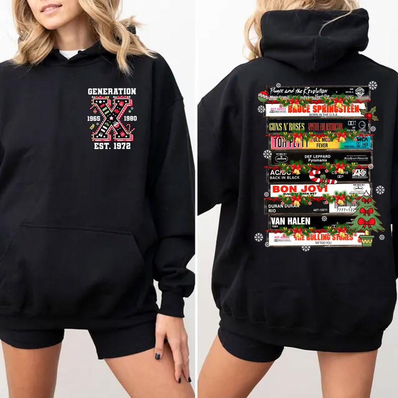 (HOODIE) Gen X customized christmas new version Proud Members Of Gen X New Hoodie, Customize Gen X TShirt Raised On Hose Water And Neglect T-Shirt - Vintage Inspired Funny Saying Sarcasm Quotes Shirt - Fit, Casual