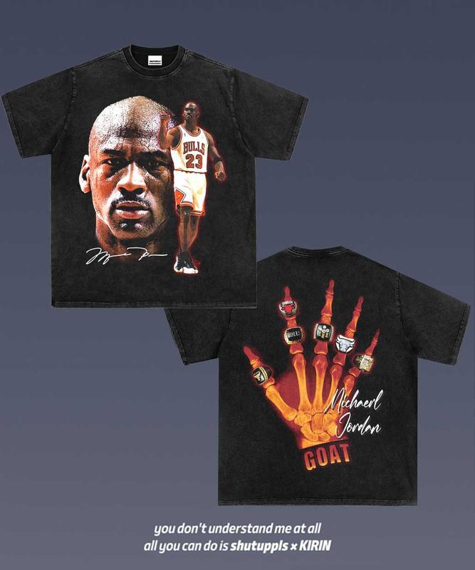 MJ Hiphop Retro Vintage 90s Graphic Basketball Shirt, Soft Cotton Unisex Crewneck T-Shirt Y2K Hoodie Sweatshirt Clothing Menswear Top Day