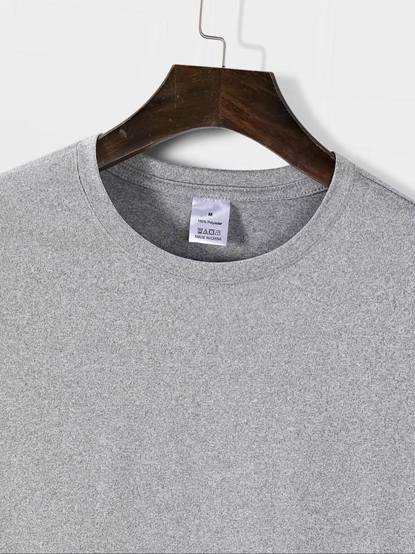 Men's Cartoon & Letter Print Round Neck Tee, Graphic Tees, Regular Fit Casual Comfy Graphic Short Sleeve T-shirt for Summer, Knitting Streetwear for Men, Men's T Shirts