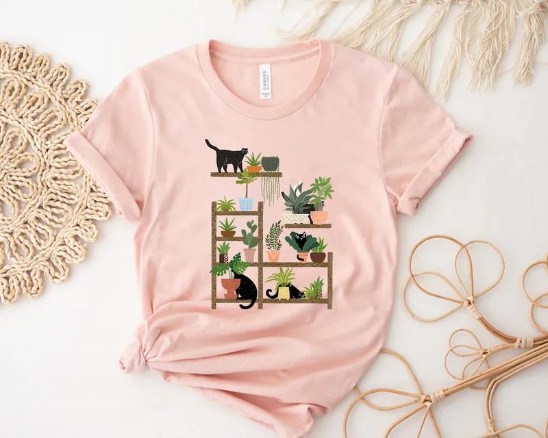 Cats and Plants Shirt, Plant Lady, Plant Lover, Gardener Sweatshirt, Shirts For Cat Lover, Succulent Plants Hoodie, Plant Lover Gift Shirt, Cat Tee, A