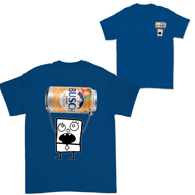 Doodlebob Busch Light Peach 2 Sided T-Shirt, Funny Drinking T-Shirt, Summer T-Shirt, Full Color T-Shirt, Unisex T-Shirt, For Men, For Women, Gift For All Menswear Top