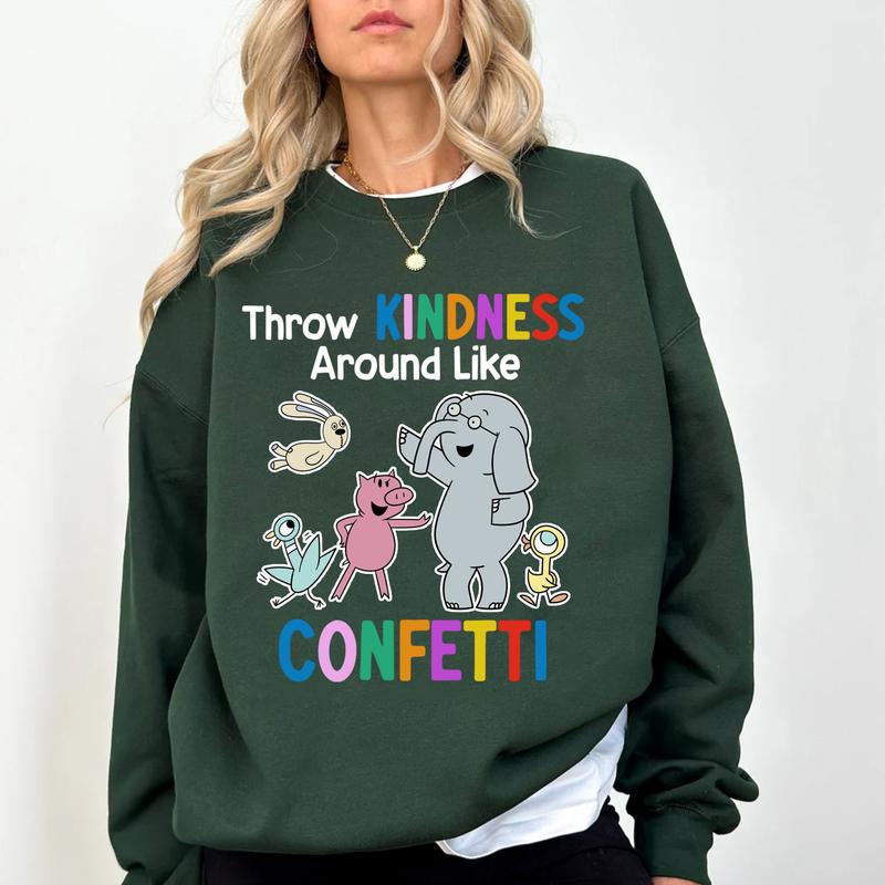 Throw Kindness Around Like Confetti Shirt, Elephant And Piggie Shirt, Read Elephant and Piggie T-Shirt, Reading Book Teacher Back to School Shirt, Kin