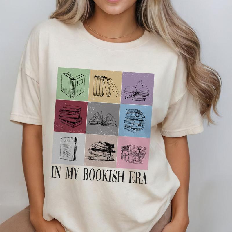 Comfort Colors Book Lovers Shirt, In My Bookish Era Shirt, Minimalist Book Reading Tshirt, Book Floral Shirt, Gifts for Bookworm, Reading Teacher, Lib