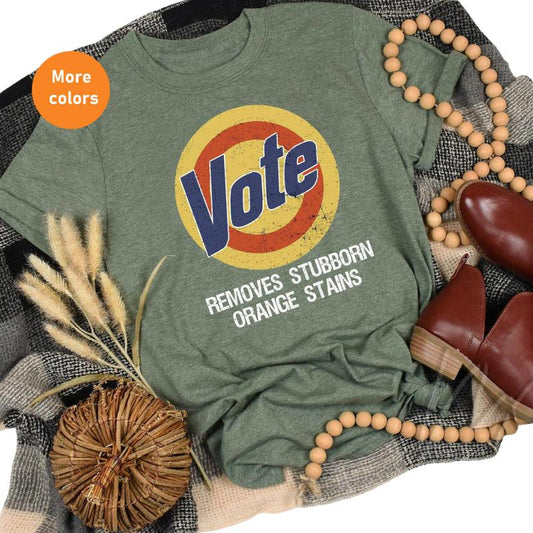 Anti-Trump Vote Tee â€“ Remove Stubborn Orange Stains, Biden President Shirt, Vote Shirt Women, Unisex T-shirt, Gift for Him, Gift for Her, Crew Neck, Trending T-shirt Top Womenswear Smooth Underwear Lady Tshirt Streetwear Summer