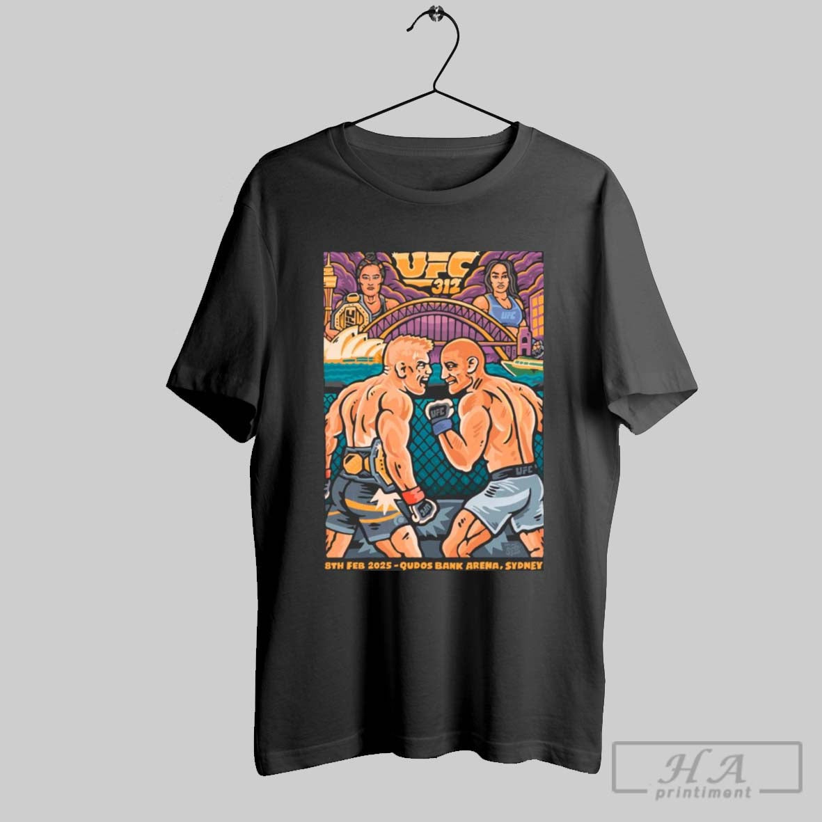 Poster Ufc 312 8th Feb 2025 Qudos Bank Arena Sydney Artist Series Painting T Shirt