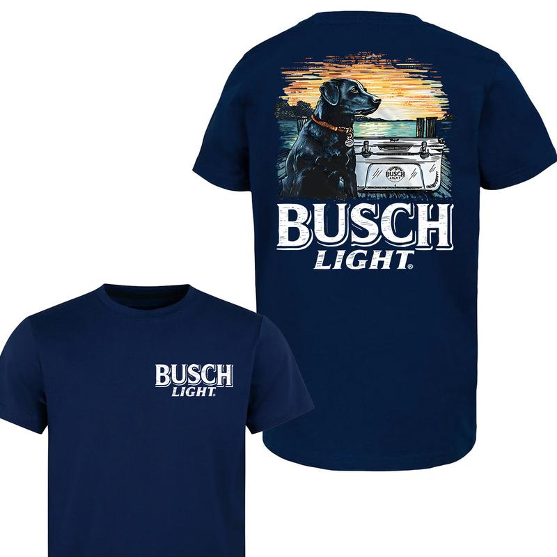 Busch Light Fishing Unisex Cotton 2 sides T-shirt, Available sizes S to 3XL, Gift for International Beer Day Menswear Top