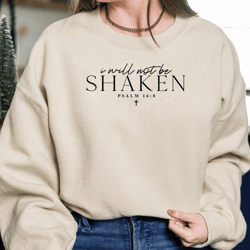 I Will Not Be Shaken Sweatshirt, Christian T-Shirt, Minimal Christian Sweatshirt, Religious Jesus Sweater, Faith Sweatshirt, Shirt For Men, Clothing