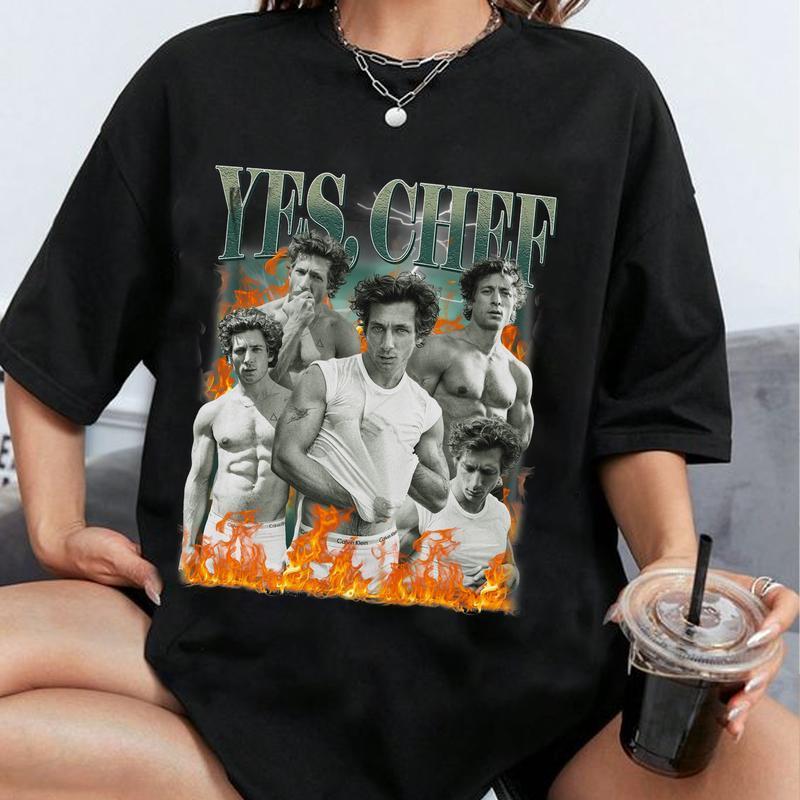 Vintage Yes Chef Fire T-Shirt, The Bear Shirt, Jeremy Allen White Shirt, Yes Chef Jeremy Vintage Shirt, Sweatshirt, Hoodie