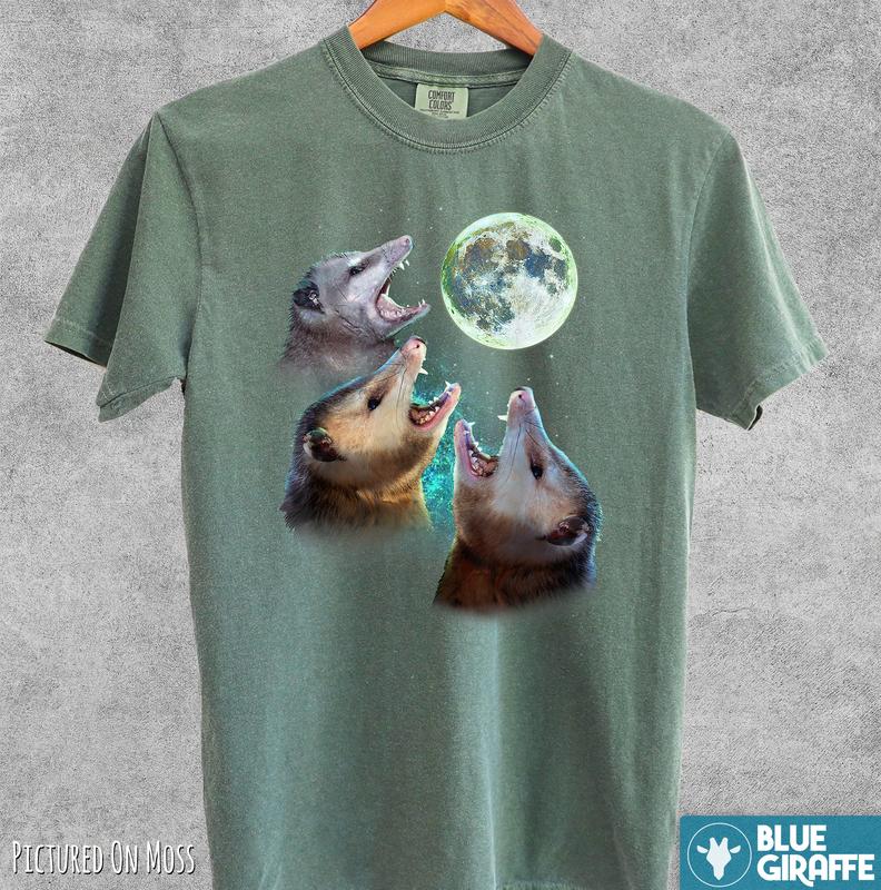 Three Possums Howling at Moon Vintage T Shirt, Retro Opossum Lover shirt, Funny Possum Tee, Distressed Unisex Tee, Comfort Colors Shirt