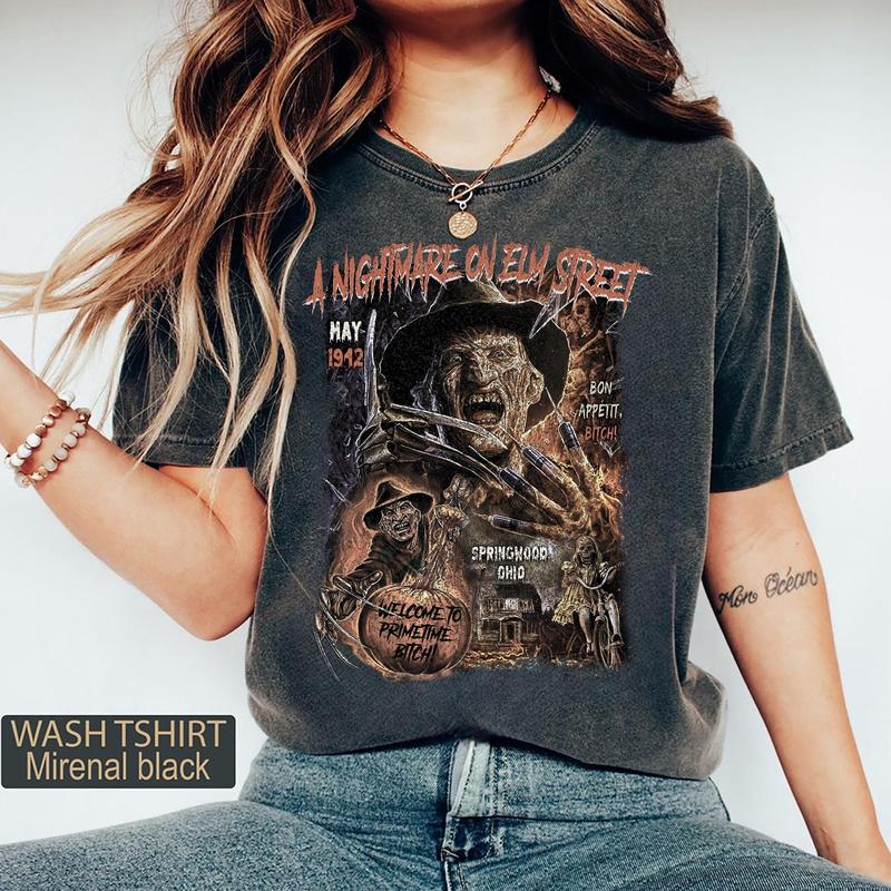 Freddy Krueger Shirts, Horror Movie Tee, Horror Graphic Tee, Scary Movie Shirts, Nightmare on Elm Street Shirts, Halloween Party 2024 Shirts