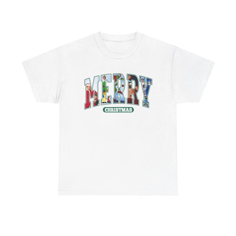 Merry Christmas Unisex Heavy Cotton Tee - Santa Claus Shirt - Elf Shirt - Home Alone - National Lampoon's Christmas Vacation - Christmas Movie Shirt - Gift for Men and Women