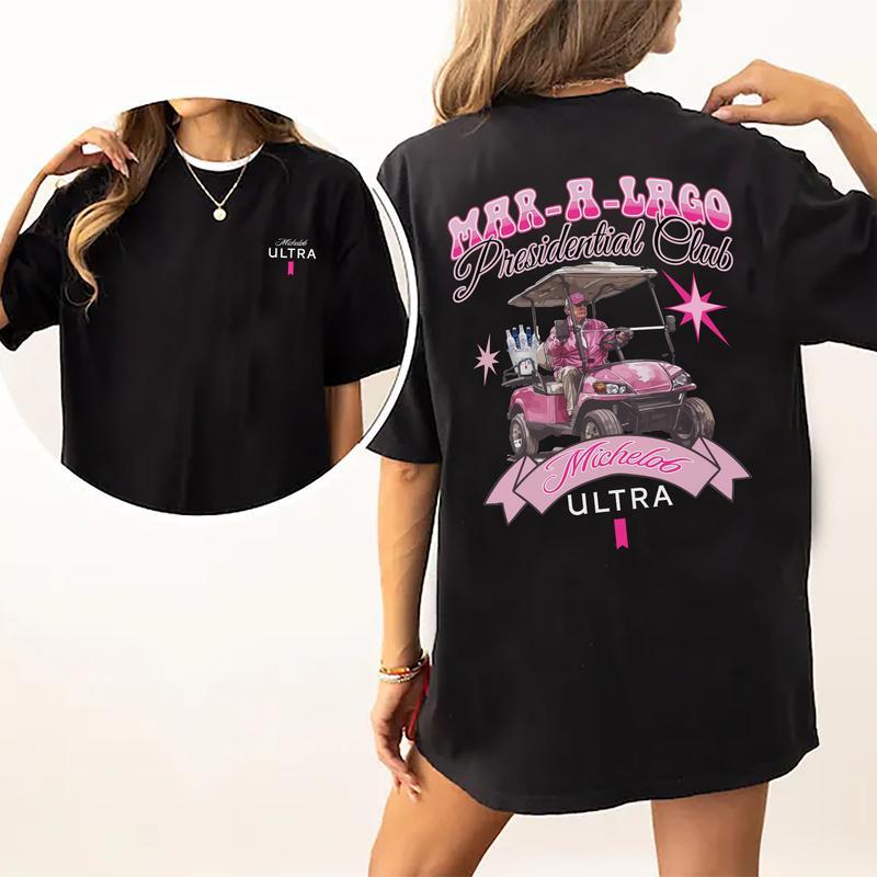 Golf Club Michelob Ultra Beer Pink Graphic Shirt, Funny Golf T-shirt, Drinking Tshirt, Drink Shirt, Comfort Clothing, Cotton Fabric Tshirt, Printed Wo