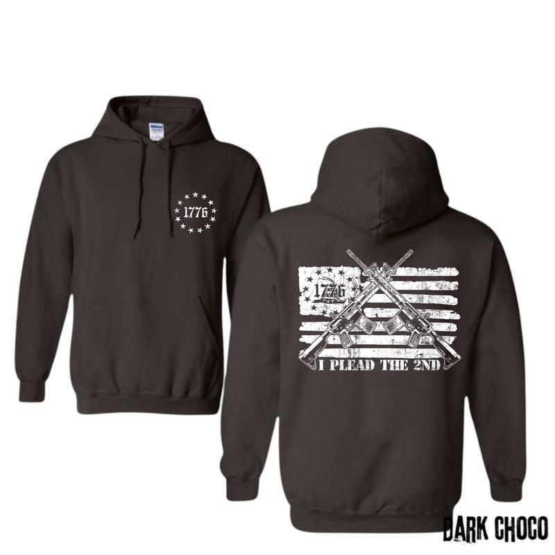 Vintage 1776 I Plead The 2ND Flag USA Hoodie for Men and Women Menswear Classic Sweatshirt