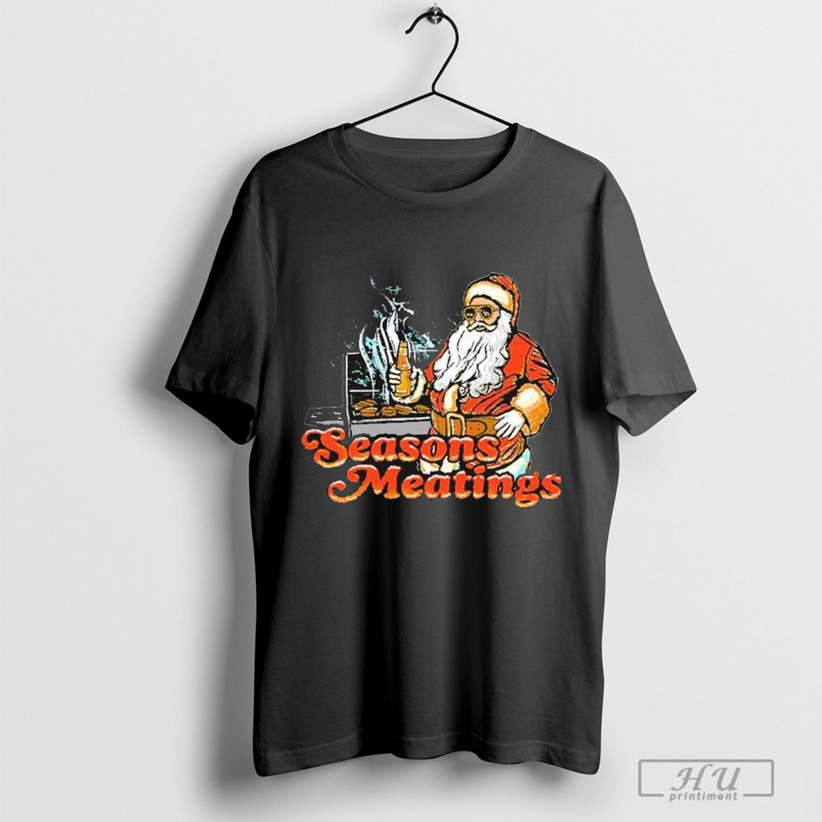 Seasons Meatings Santa BBQ Christmas T-Shirt