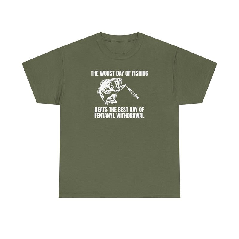 The Worst Day of Fishing Tee - Men's Cotton Streetwear Shortsleeve Tshirt
