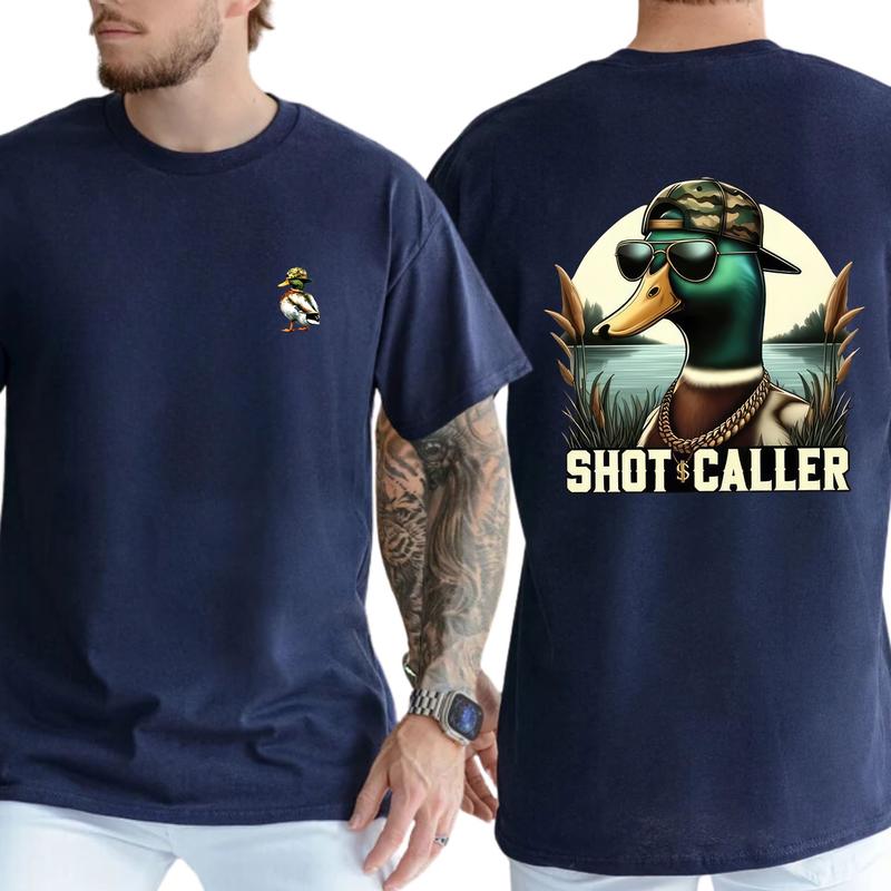 Hunting Duck Tshirt 2-Sided, Summer Hunting Graphic T-Shirt, Hunting Tee Shirt, Gift For Men, Love, Athletic, Casual Menswear, Classic Cotton Top