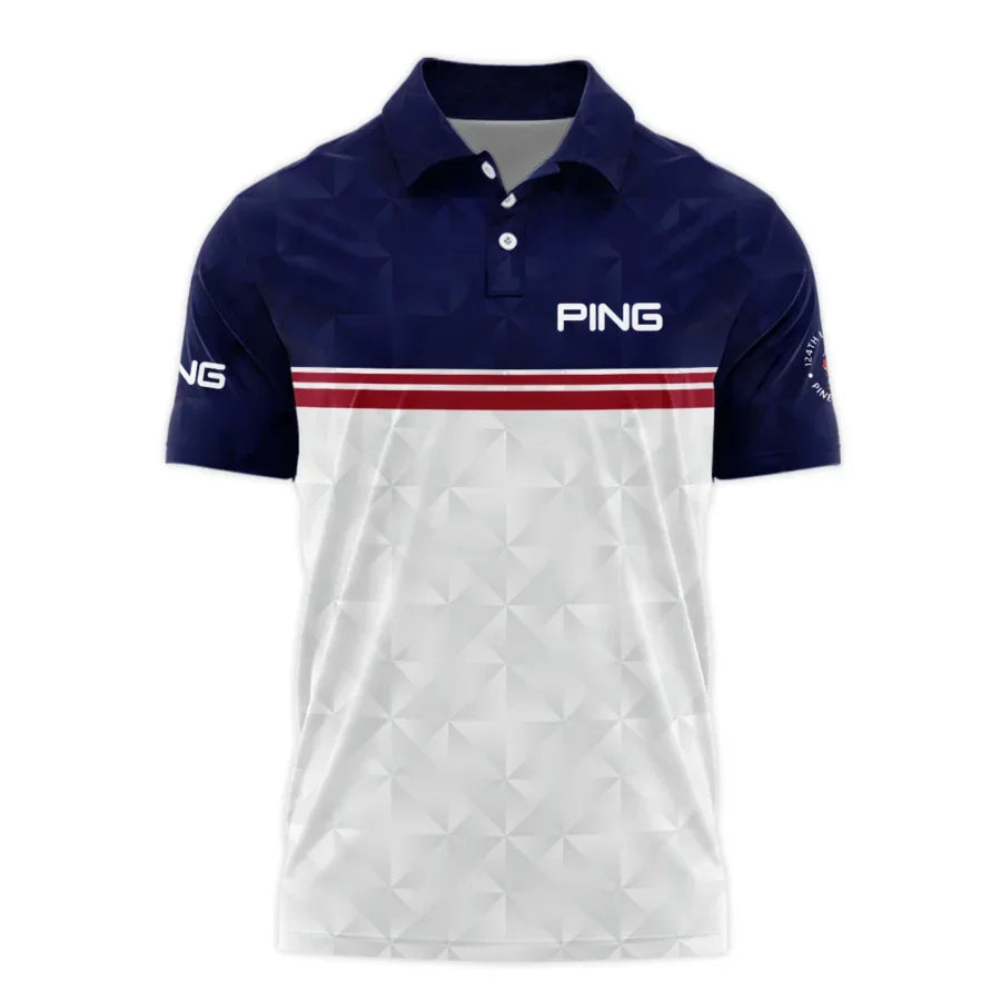 Golf Sport 124th U.S. Open Pinehurst Ping Polo Shirt Dark Blue White Abstract Geometric Triangles Al