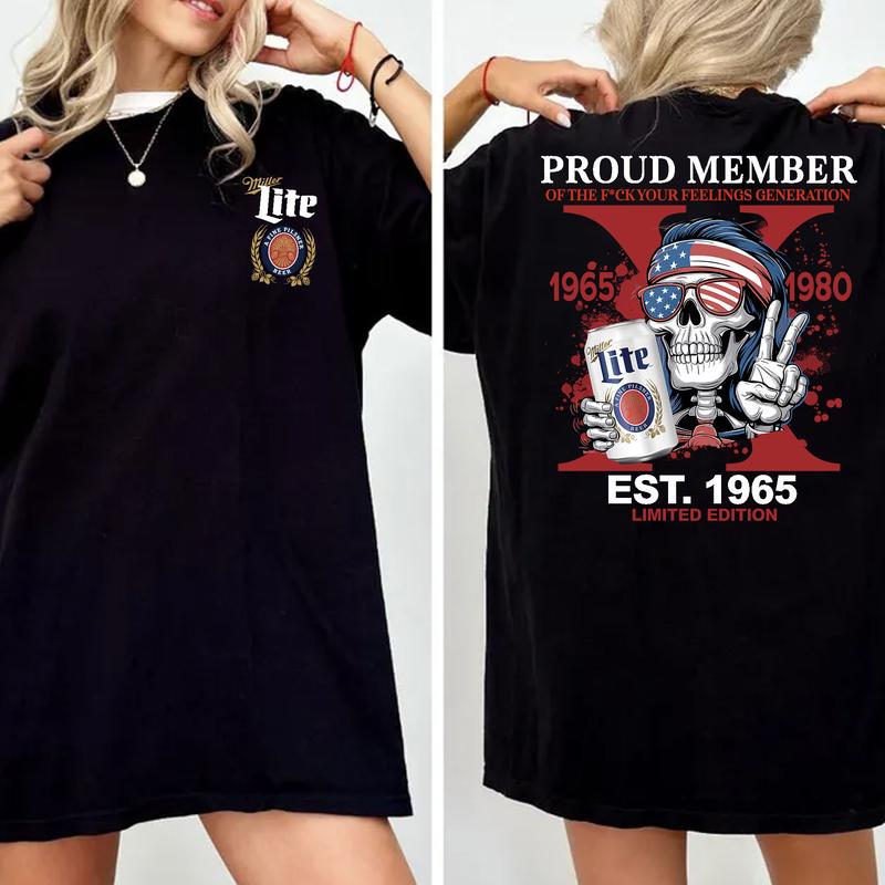 Gen X Shirt Proud Members Of Gen X Mill3er Shirt, Customize Gen X Shirt Raised On Hose Water And Neglect T-Shirt - Vintage Inspired Funny Saying Sarcasm Quotes Shirt - Fit, Casual
