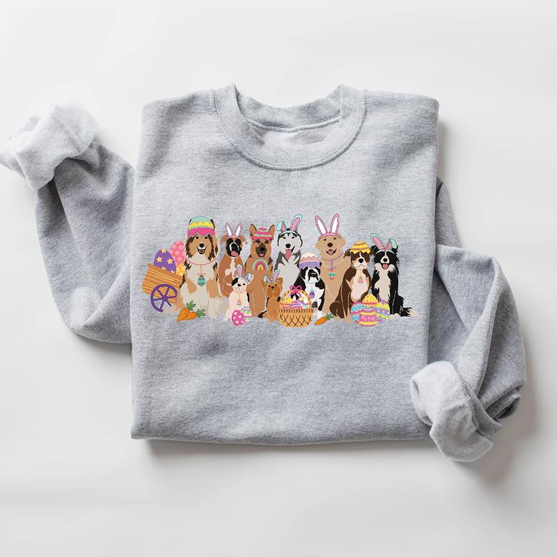 Easter Dogs Sweatshirt, Dog Lover Sweater, Easter Dogs Gift, Cute Gift for Dog Lover, Dog Mom Shirt, Easter Graphic
