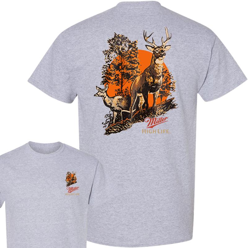 Miller High Life Deer T-shirt, Hungting T-Shirt, Full Color T-Shirt, For Men, For Women