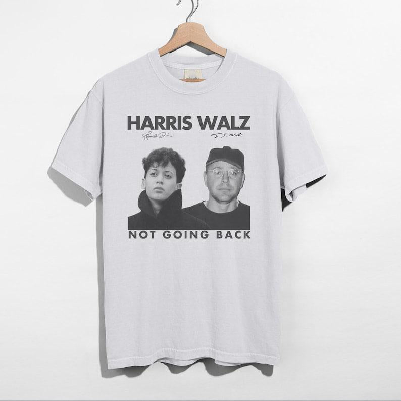 Harris Walz Not Going Back Shirt, 80s Retro Photo 2024 Harris Walz T-Shirt, Kamala Young Photo Shirt, Kamala Tim Election Voting Shirt, Pro Choice Tee