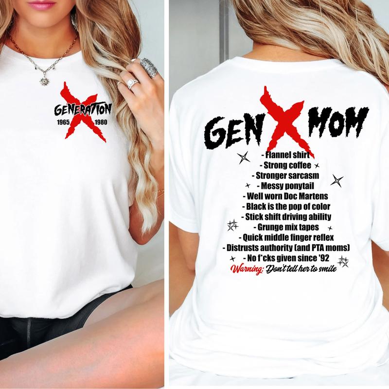 Gen X mom raised on hose water and neglect Shirt, Generation X FAFO shirt Two Side Shirt,  Gen X Fafo Shirt Generation X T Shirt, GenX Shirt - Casual Fit