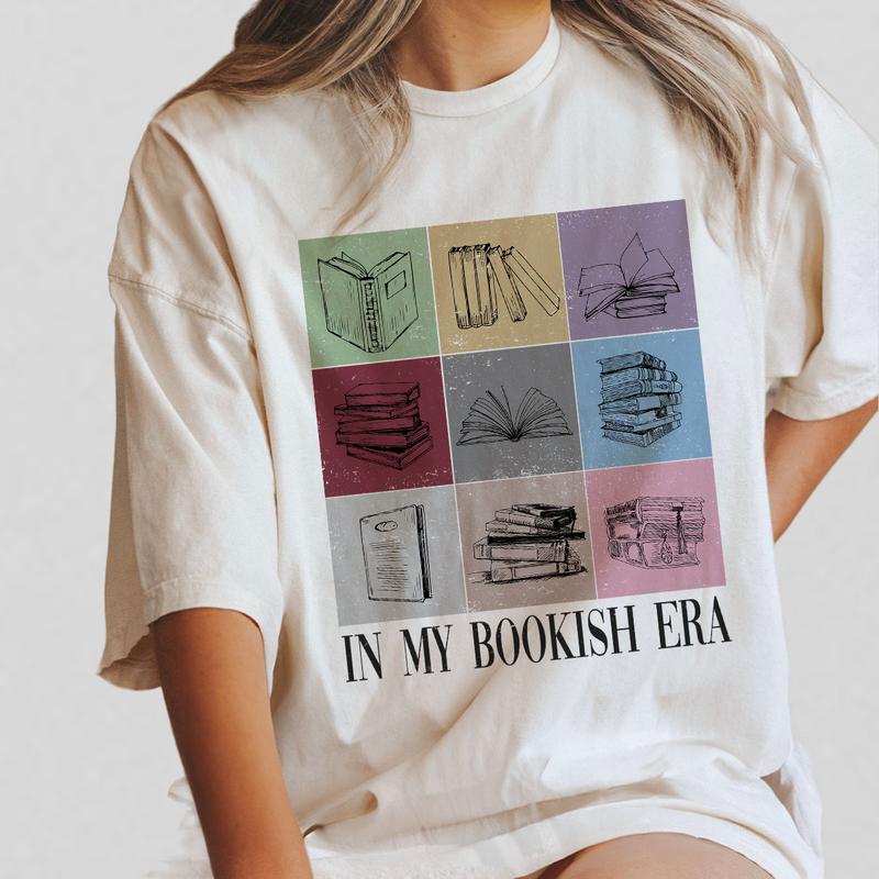 Comfort Colors Book Lovers Shirt, In My Bookish Era Shirt, Minimalist Book Reading Tshirt, Book Floral Shirt, Gifts for Bookworm, Reading Teacher, Lib