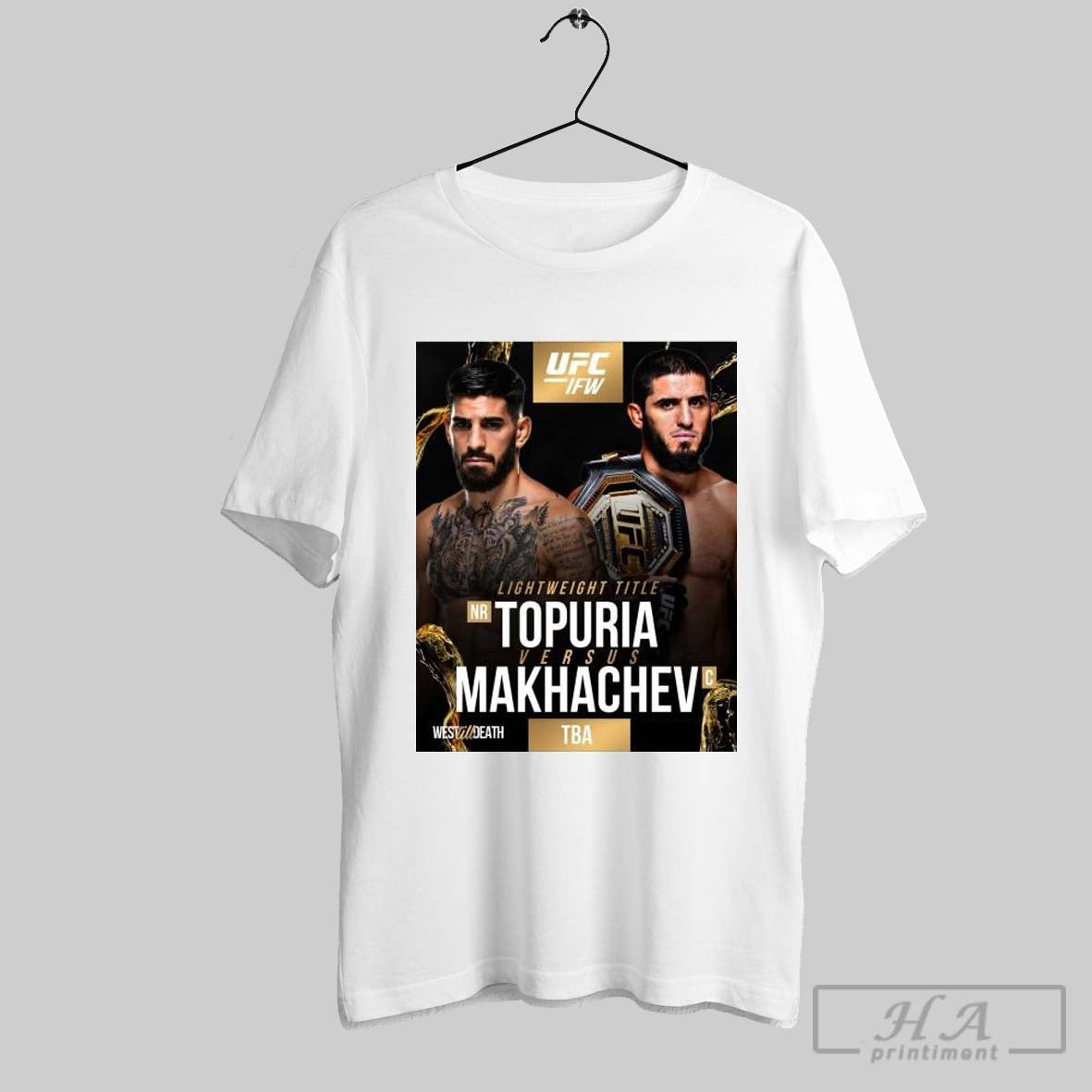 Poster Ufc International Fight Week Ilia Topuria Vs Islam Makhachev June 2025 T Shirt