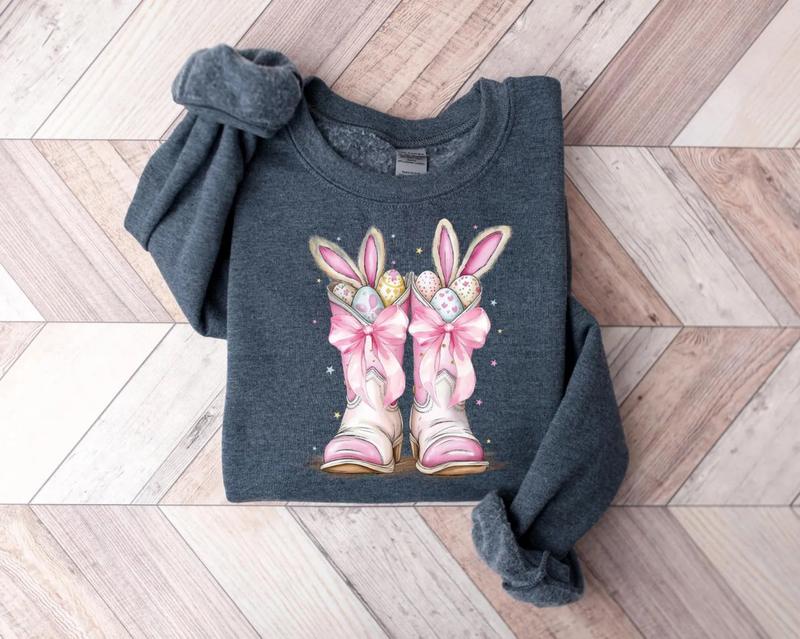 Howdy Easter Sweatshirt, Western Easter Bunny Shirt, Easter Shirt, Cowboy Boots, Happy Easter, Easter Shirts for Women, Ladies Easter Bunny