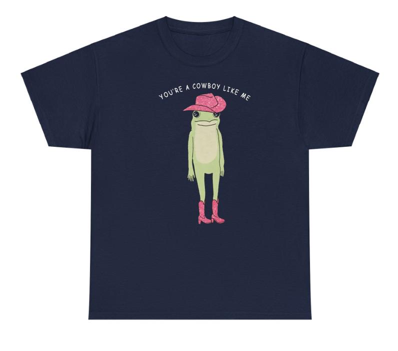 You're a cowboy like me Shirt, funny frog pink cowboy hat cowgirl tshirt, Cowboy Frog Meme, Cowboy Like Me, Cowboy Cowgirl Shirt, Cotton Fashion Women