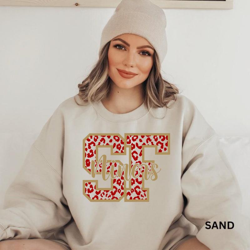 San Francisco Football Sweater, Football Sweater, San Francisco Fan Gift Sweater, Game Day Sweater, Niners Sweater, Classic Casual Clothing Collar Cotton Sweater Long Sleeves Outfit