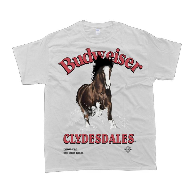 Vintage 90s Budweiser Horse Florida T-Shirt, Tshirt for women, summer clothing Casual Comfort Cotton Fit