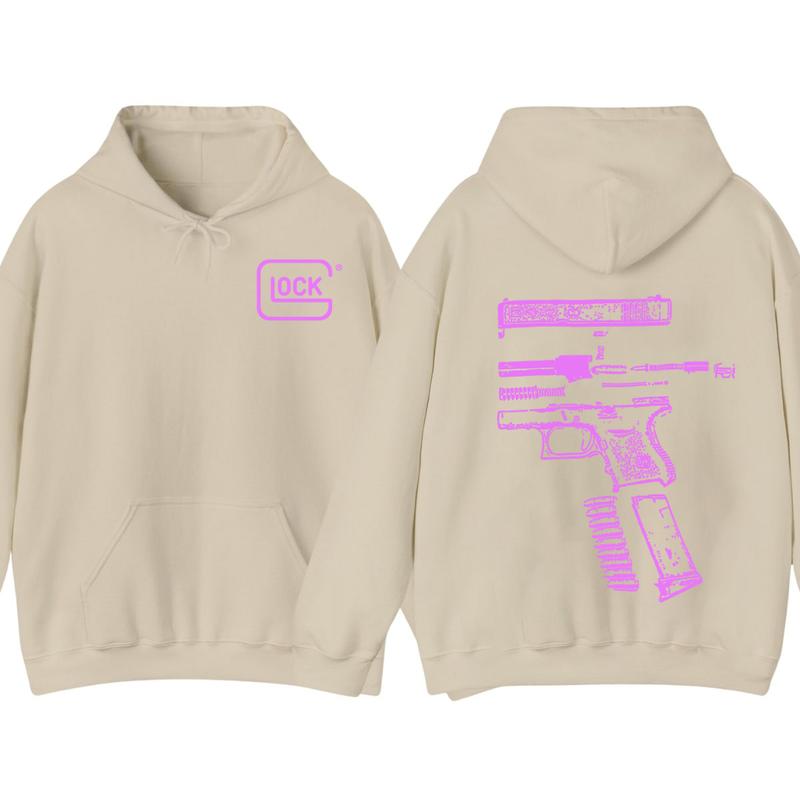 Glock Hoodie - Double Side  - Glock SweatShirt - Full Color - Menswear Top - Unisex Hoodie, Gift For Men , Gift For Women