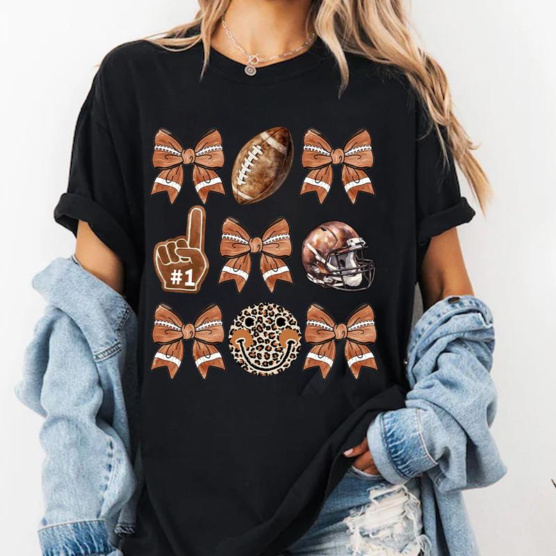Coquette Football Mom Shirt, Game Day Shirt, Football Bow Shirt, Touch Down Season, Sport Graphic Tee, Football Mama, Sport Mom