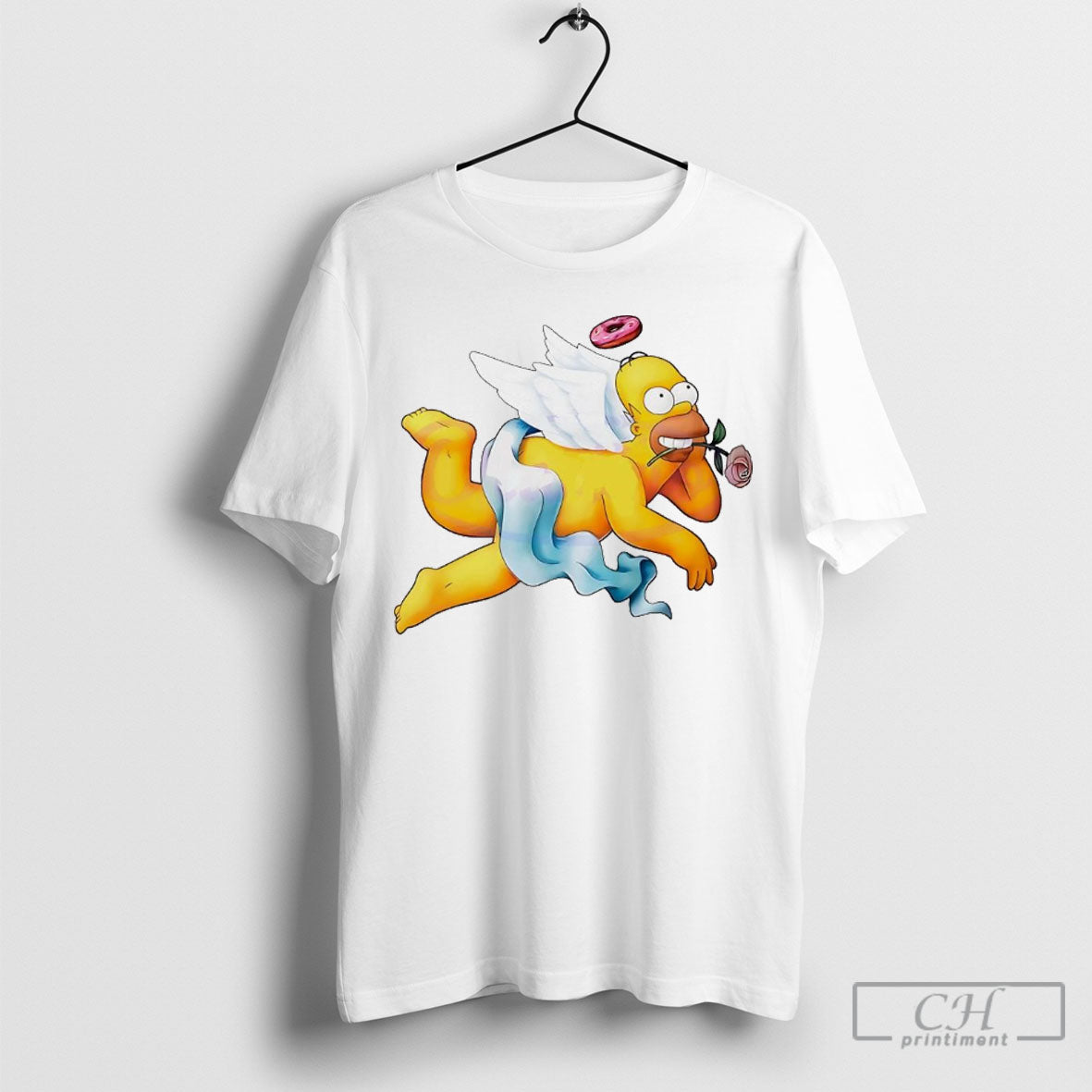 Simpsons Donut Angel Hold Rose Un Mouth Shirts