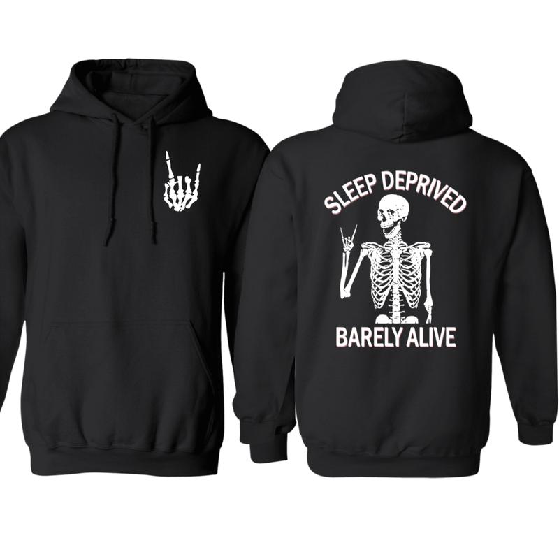 Sleep Deprived Fit Short Sleeve Hoodie, Full Color Hoodie, Sweatshirt, T-Shirt, Unisex, For Men, For Women