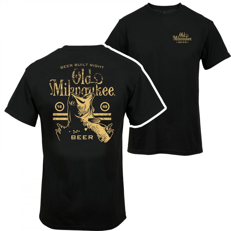 Old Milwaukee - Beer Built Right, Bass Fishing 2-sided T-shirt - Dynamic Prints - Pick Your Color - Unisex Clothing Choices - Trendy To Timeless - Ful