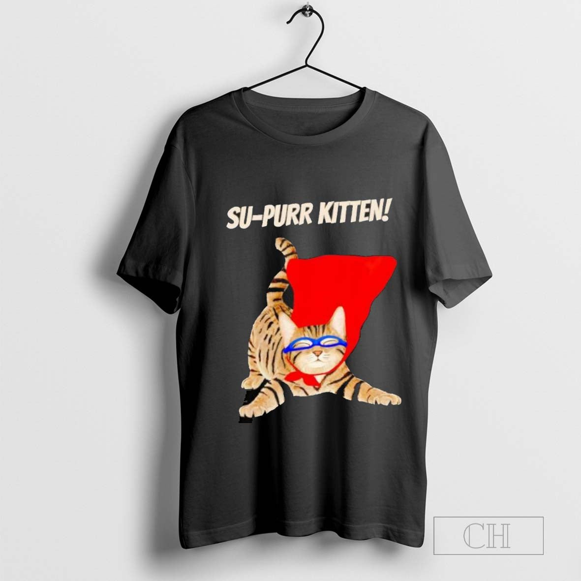 Supurr kitten cute super hero cat meme T-shirt