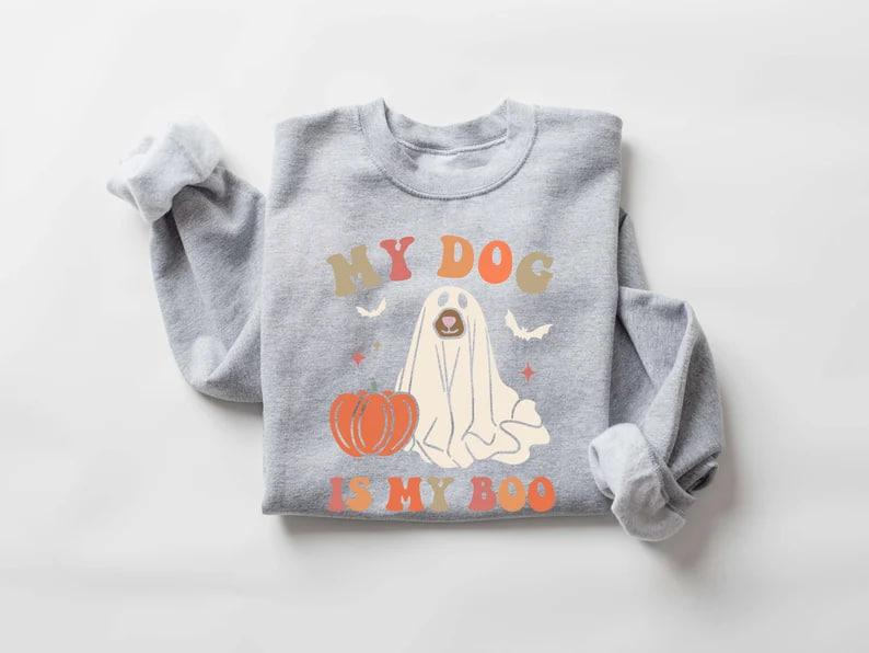 My Dog Is My Boo Sweatshirt,Dog Mom Shirt,Dog Lover Shirt,Halloween Dog Shirt,Halloween,Animal lover shirt,Momster,Funny Halloween Shirt